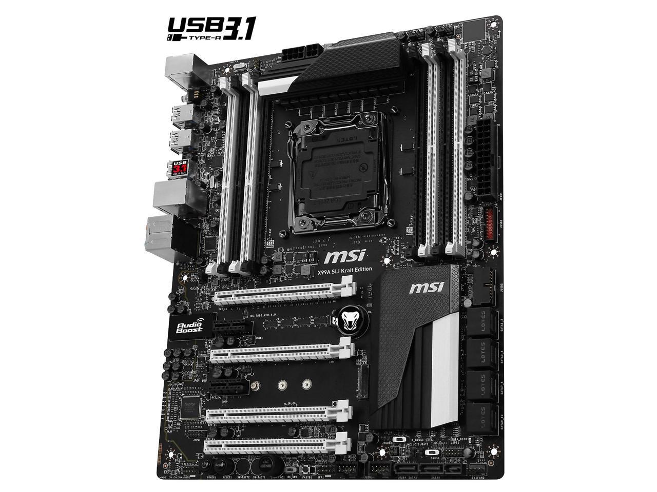 Refurbished MSI X99A SLI KRAIT EDITION LGA 2011v3 Intel X99 SATA 6Gb