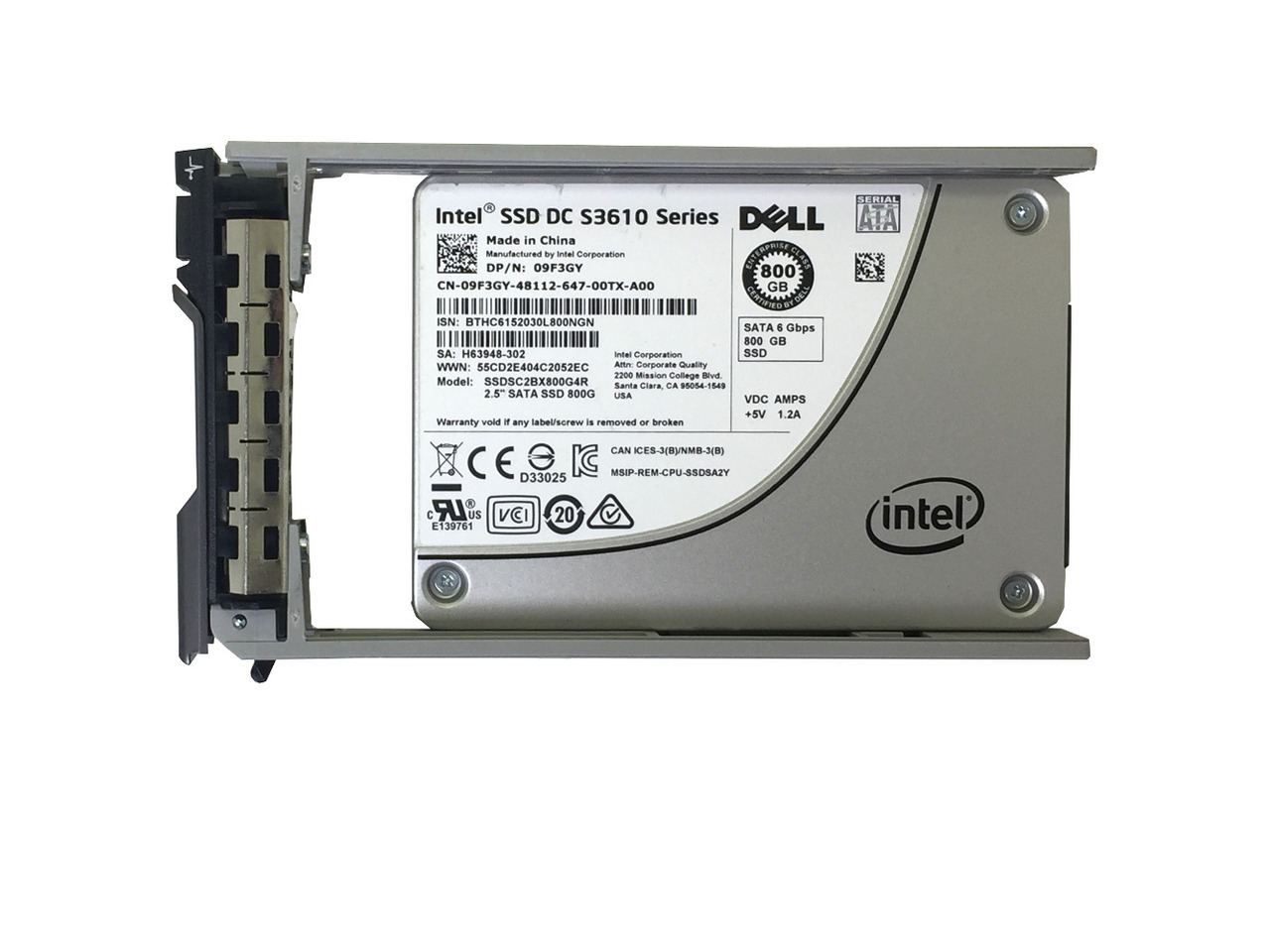 dell intel 800gb 2.5 Refurbished: Dell Intel 800GB 6G 2.5" SATA SSD Hard Drive 09F3GY 9F3GY ...