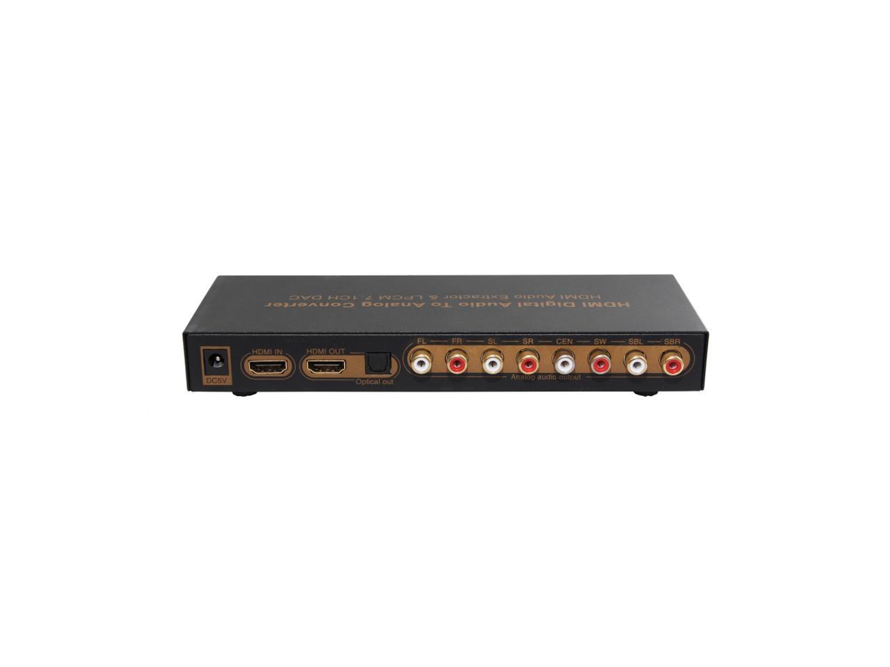 Lpcm 7 1ch Hdmi Audio Converter Supports 12 Bit Deep Color Full Hd 3d And 4k2k Video Uses 24bit 192khz Dac Support Multi Channel Lpcm Digital Audio To Analog Output Up To 7 1ch Newegg Com