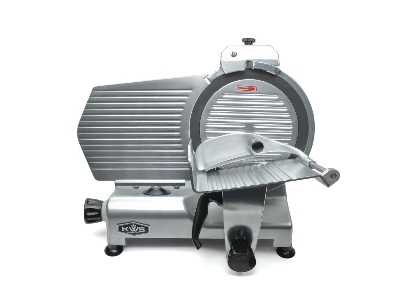 KWS Premium Commercial 420w Electric Meat Slicer 12" Nonsticky Teflon Blade, Frozen Meat