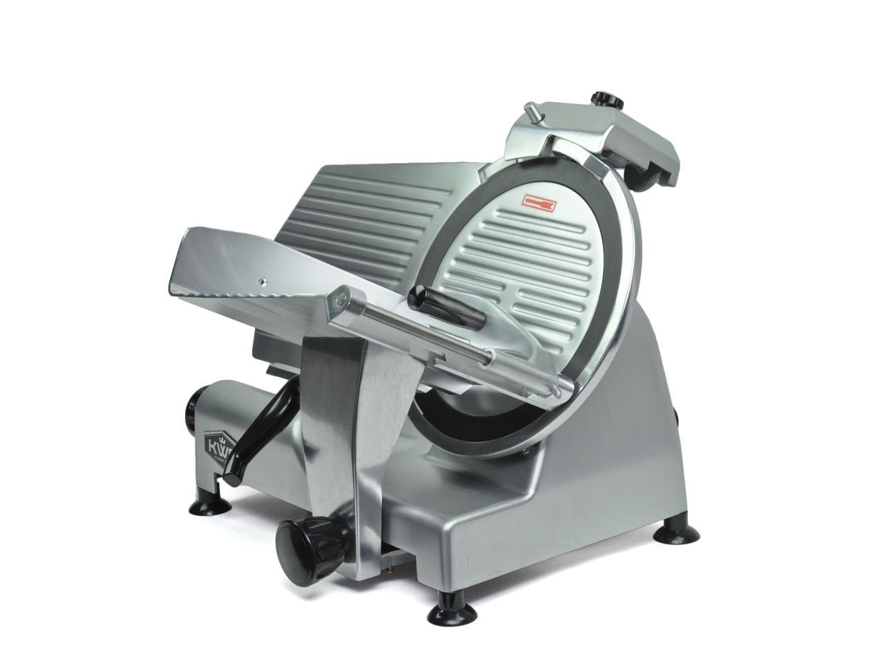 KWS Premium Commercial 420w Electric Meat Slicer 12" Nonsticky Teflon Blade, Frozen Meat