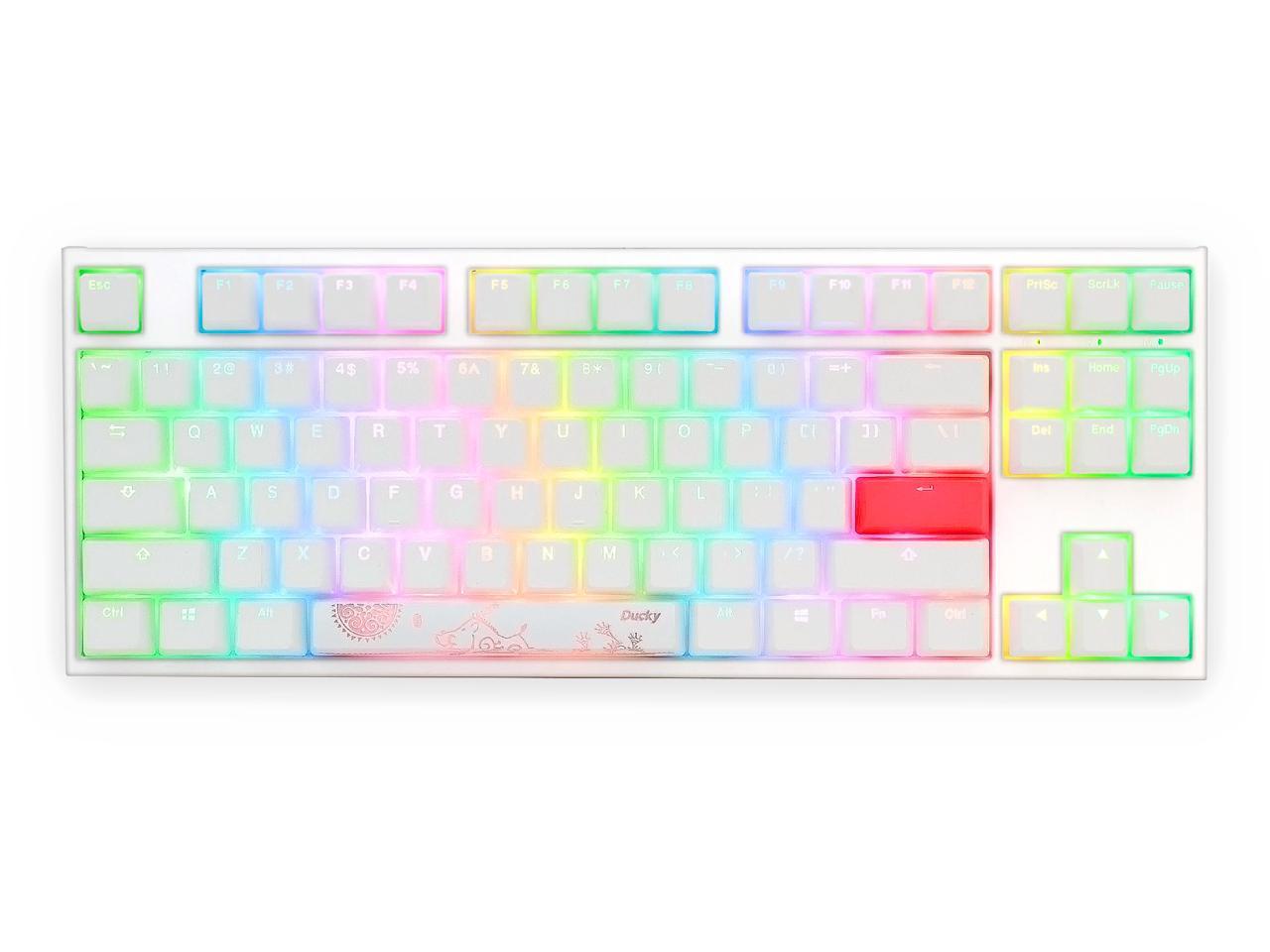 Ducky One 2 Rgb Tkl Pure White Rgb Led Double Shot Pbt Kailh Box Thick Jade Mechanical Keyboard Newegg Com