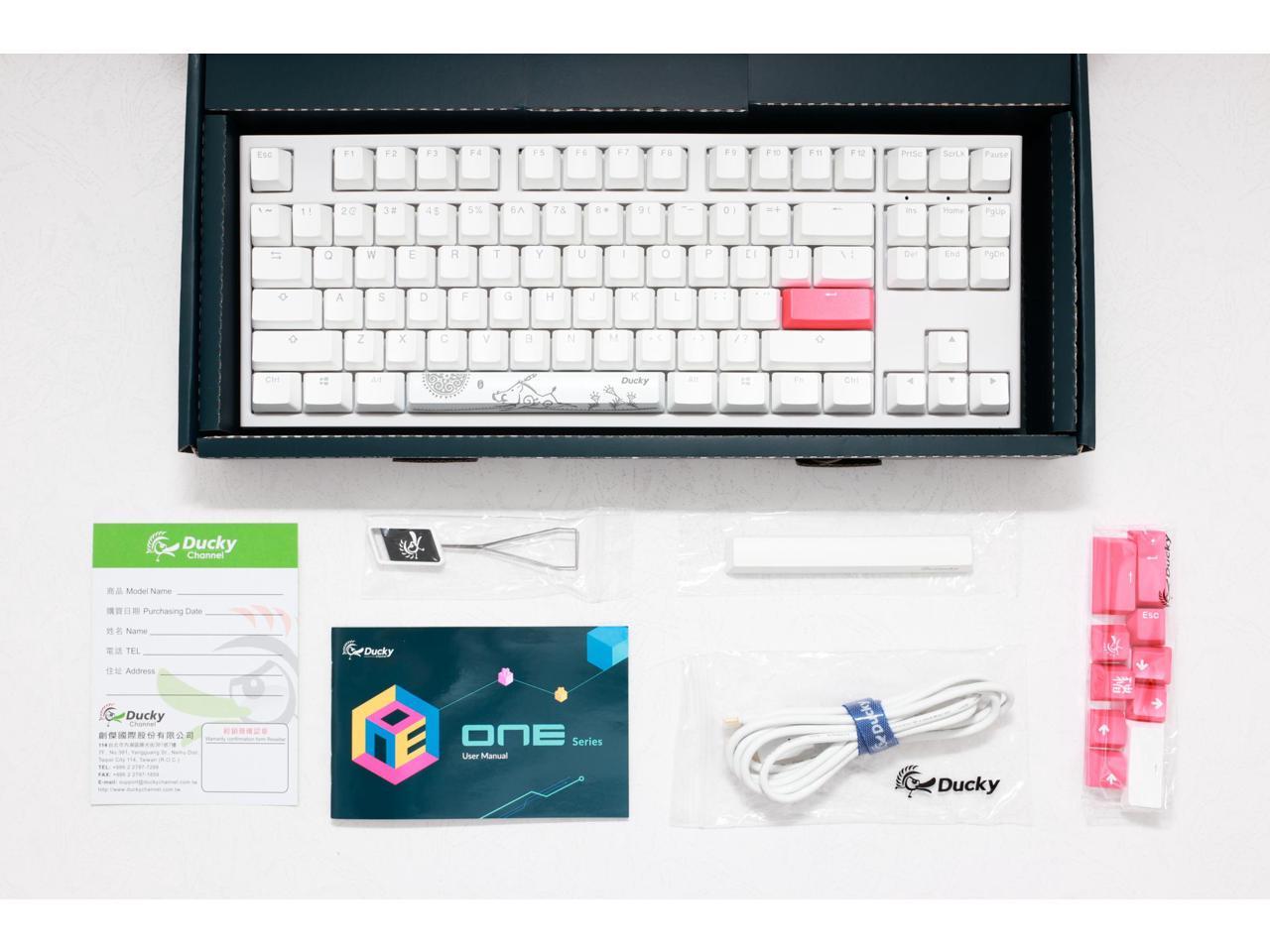 Ducky One 2 Rgb Tkl Pure White Rgb Led Double Shot Pbt Kailh Box Thick Jade Mechanical Keyboard Newegg Com