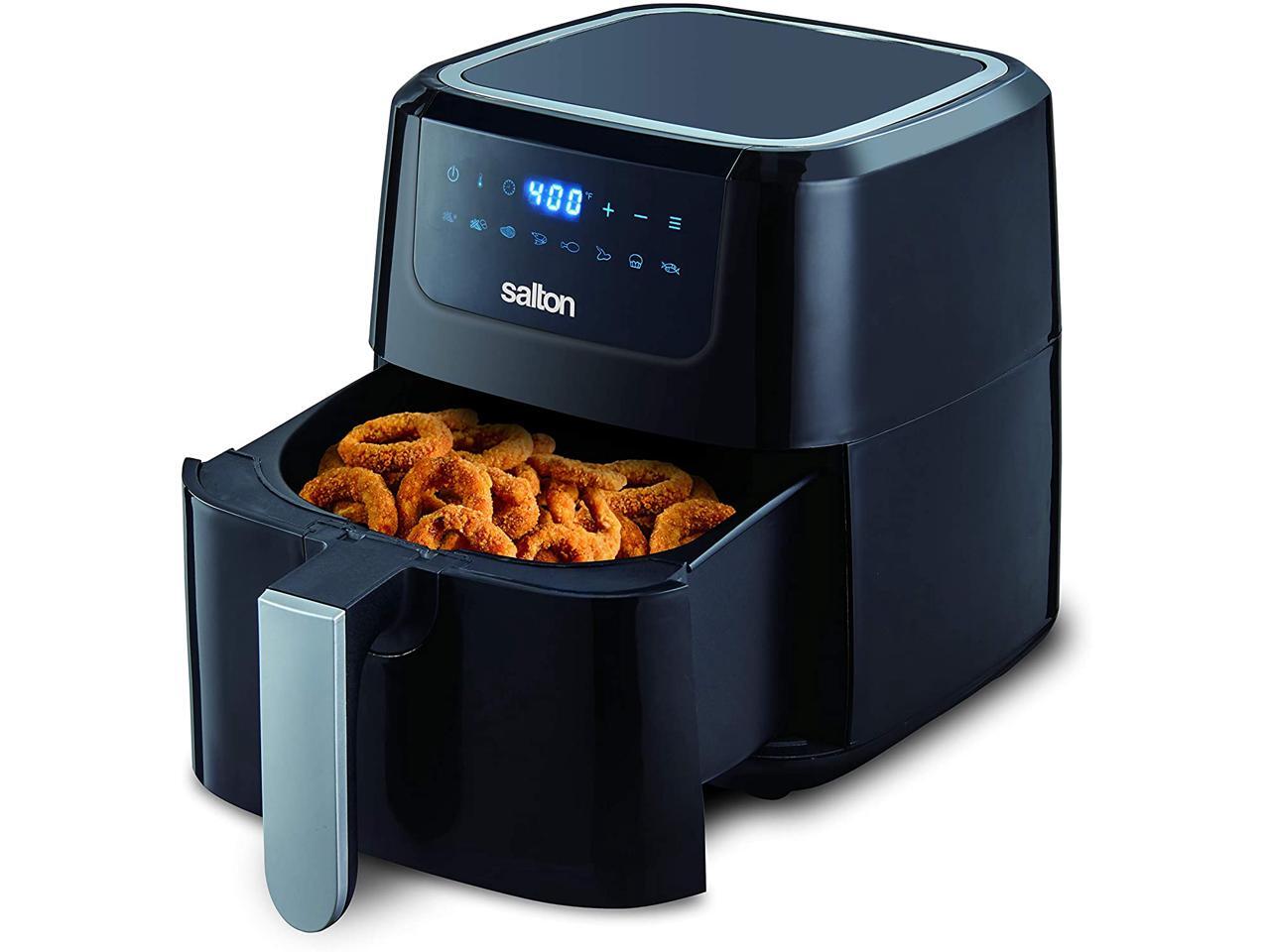 Salton Digital Air Fryer XL, 5L Capacity with 8 Preset Functions, Black