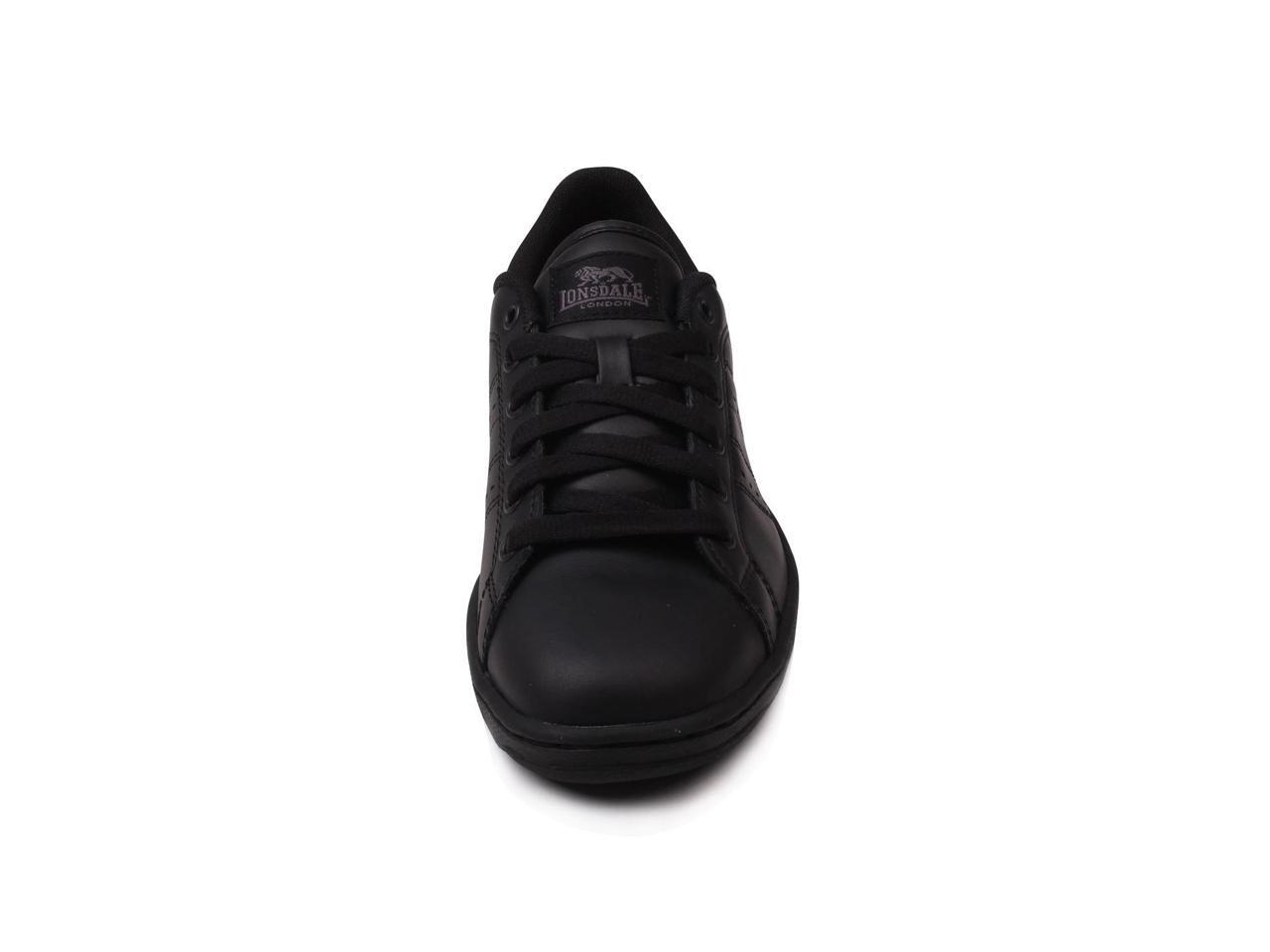 black leather junior trainers