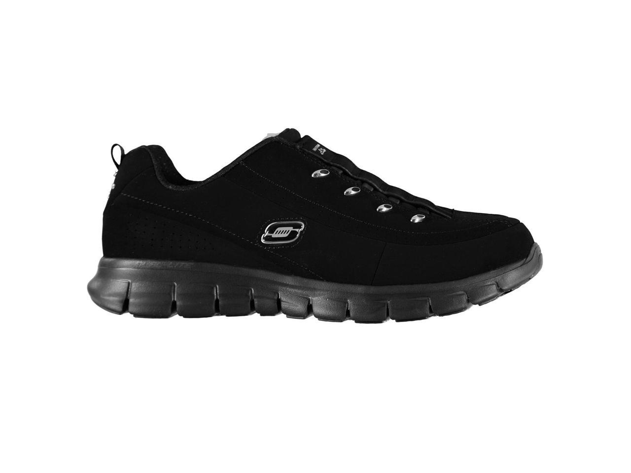 ladies black fashion trainers