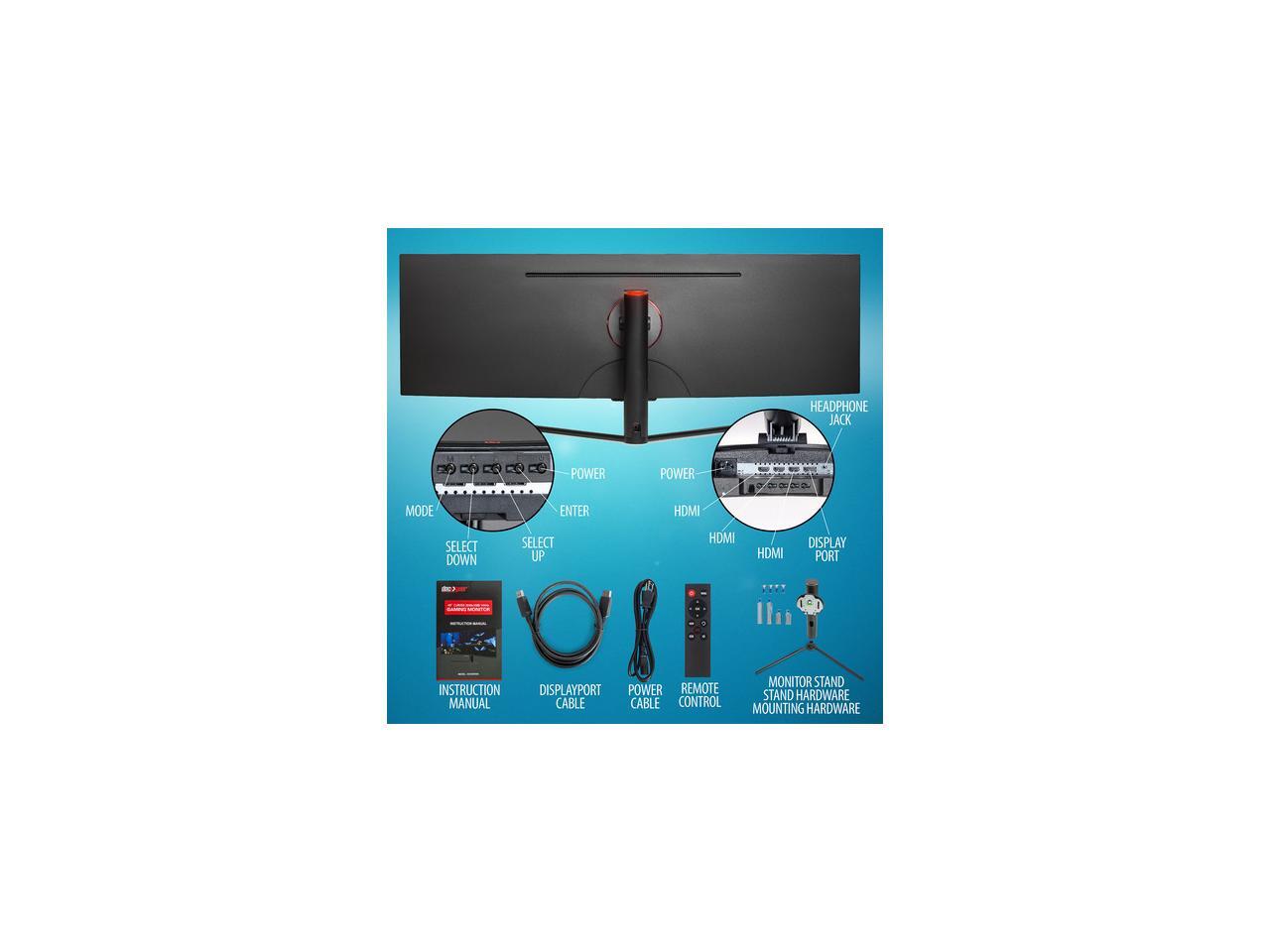 Deco Gear 49" Curved Ultrawide ELED Gaming Monitor, 329 Aspect Ratio