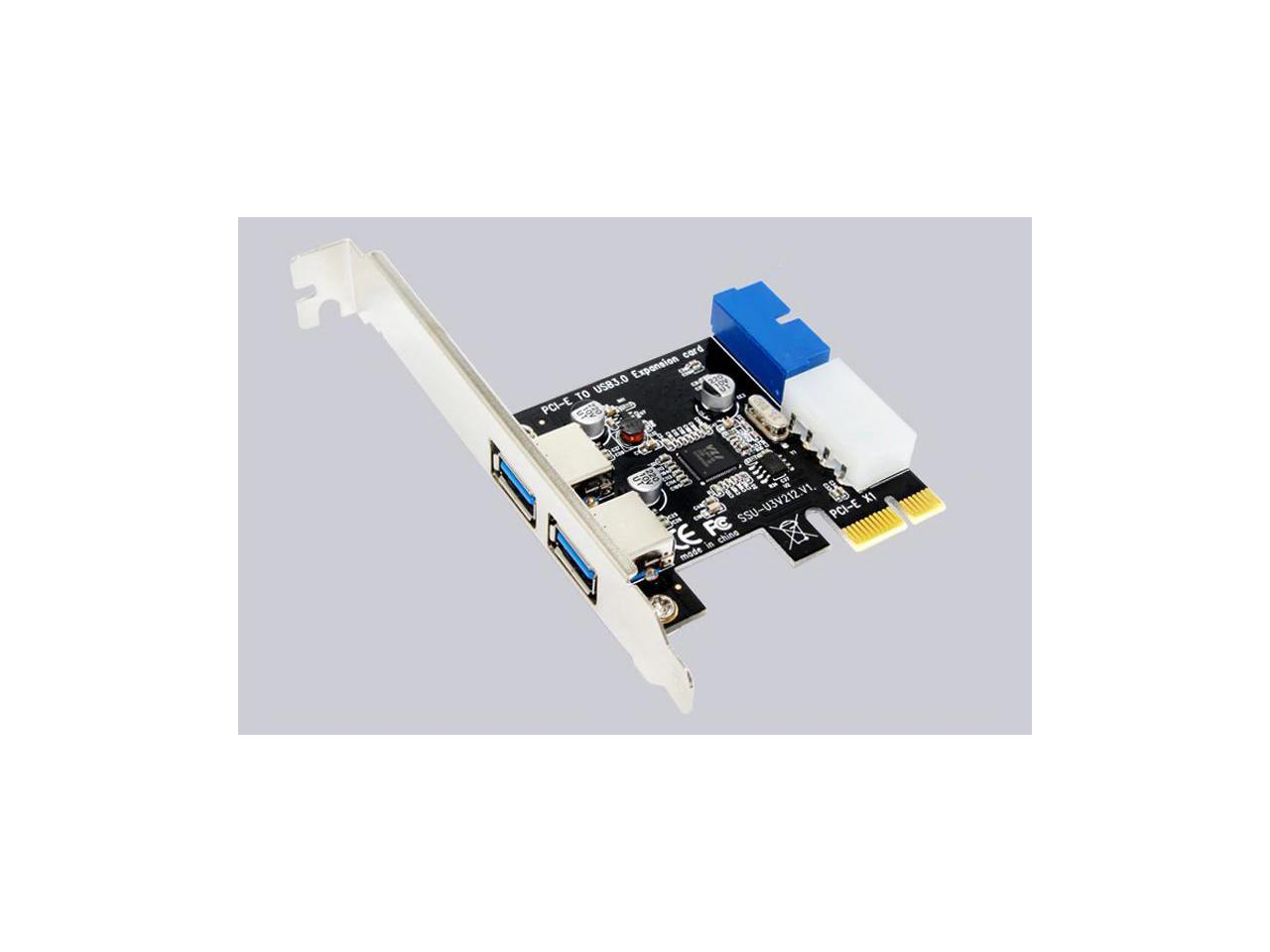 2 Port USB 3.0 PCI-E Expansion Card 19pin Header 4pin IDE Power Connector NTC