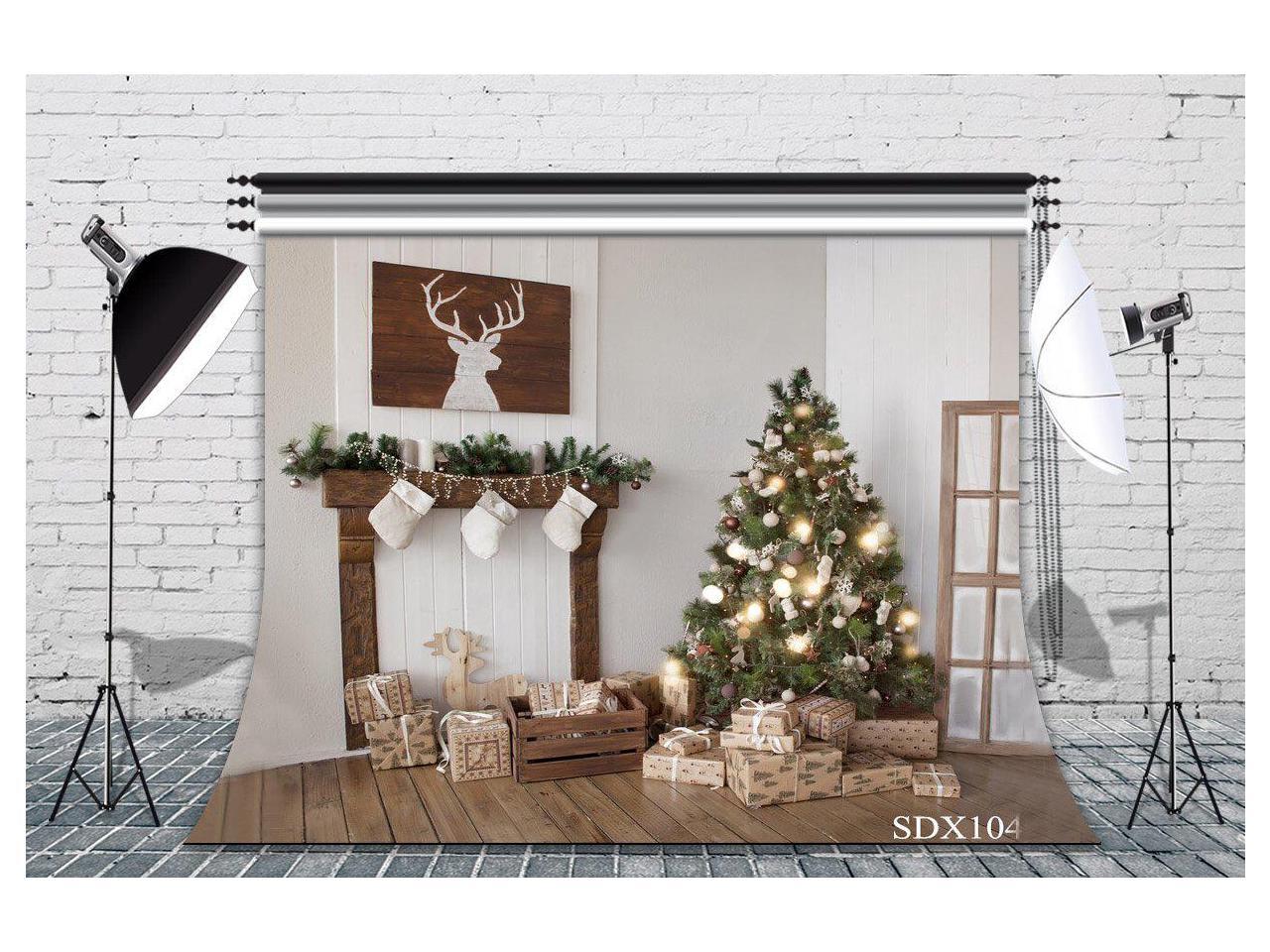 LB 7x5ft Xmas Tree Poly Fabric Christmas Photography Backdrops Customized Studio Background Photo Backdrop Studio Props GSD08