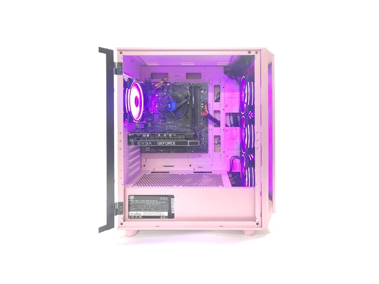 Gaming Pink RGB Desktop Tower PC Intel Core i7 Skylake 6700 3.4GHz