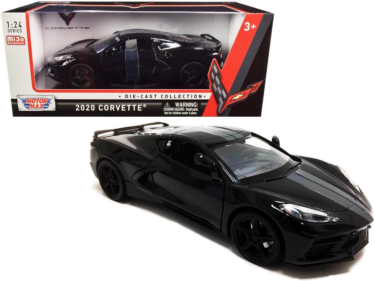 2020 Chevrolet Corvette C8 Stingray Black With Gray Stripes 1 24 Diecast Model Car By Motormax Newegg Com