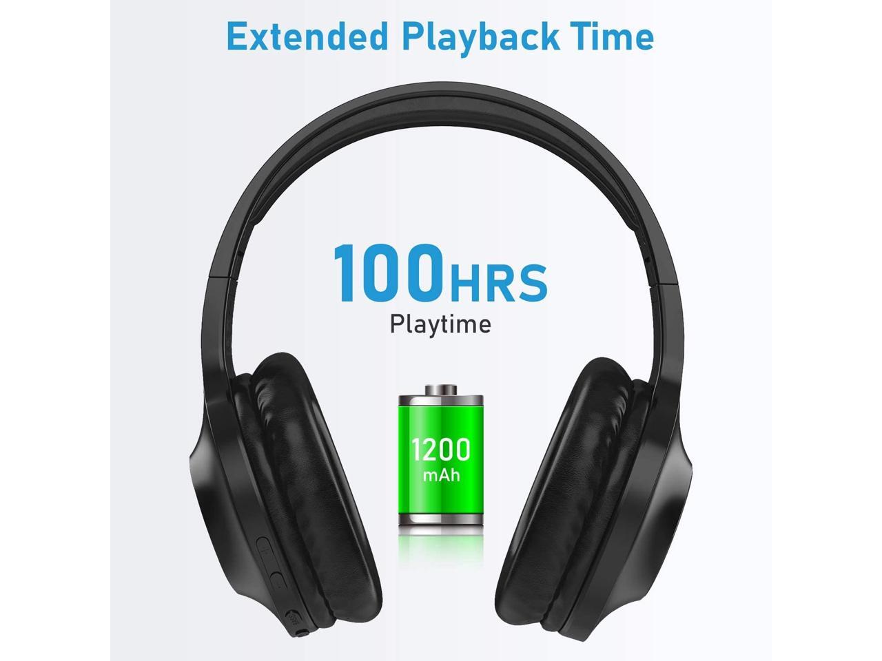 LETSCOM Bluetooth Headphones, 100 Hours Playtime Bluetooth 5.0