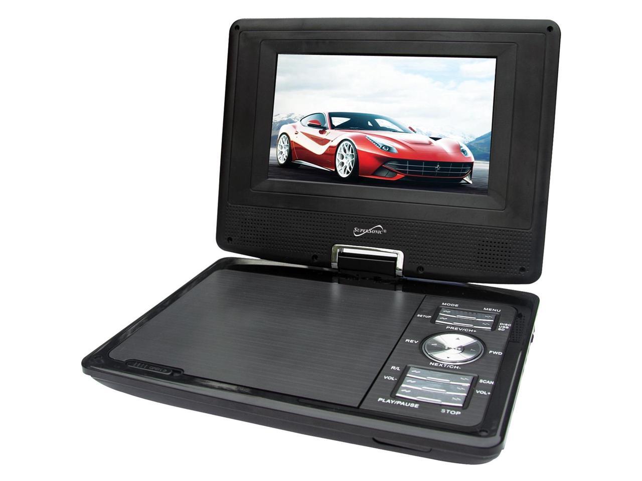 SuperSonic Portable TFT Swivel Display DVD Player with Digital TV Tuner ...