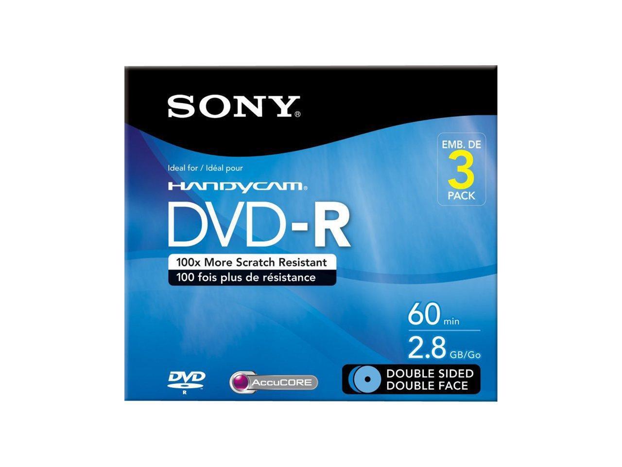 Sony 3dmr60dsr1hc 2.8gb Doublesided Dvdr 3 Pk
