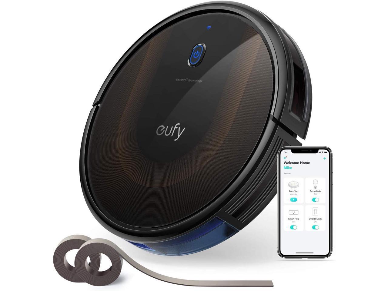 eufy BoostIQ RoboVac Cleaner, 30C MAX, Wi-Fi, Super-Thin, 2000Pa Suction, Boundary Strips Included, Self-Charging, Black