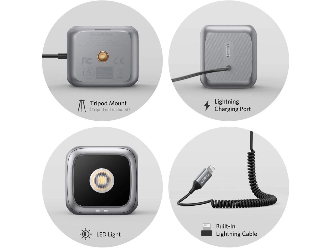 Anker iPhone LED Flash, MFi Certified, with Builtin Lightning Cable