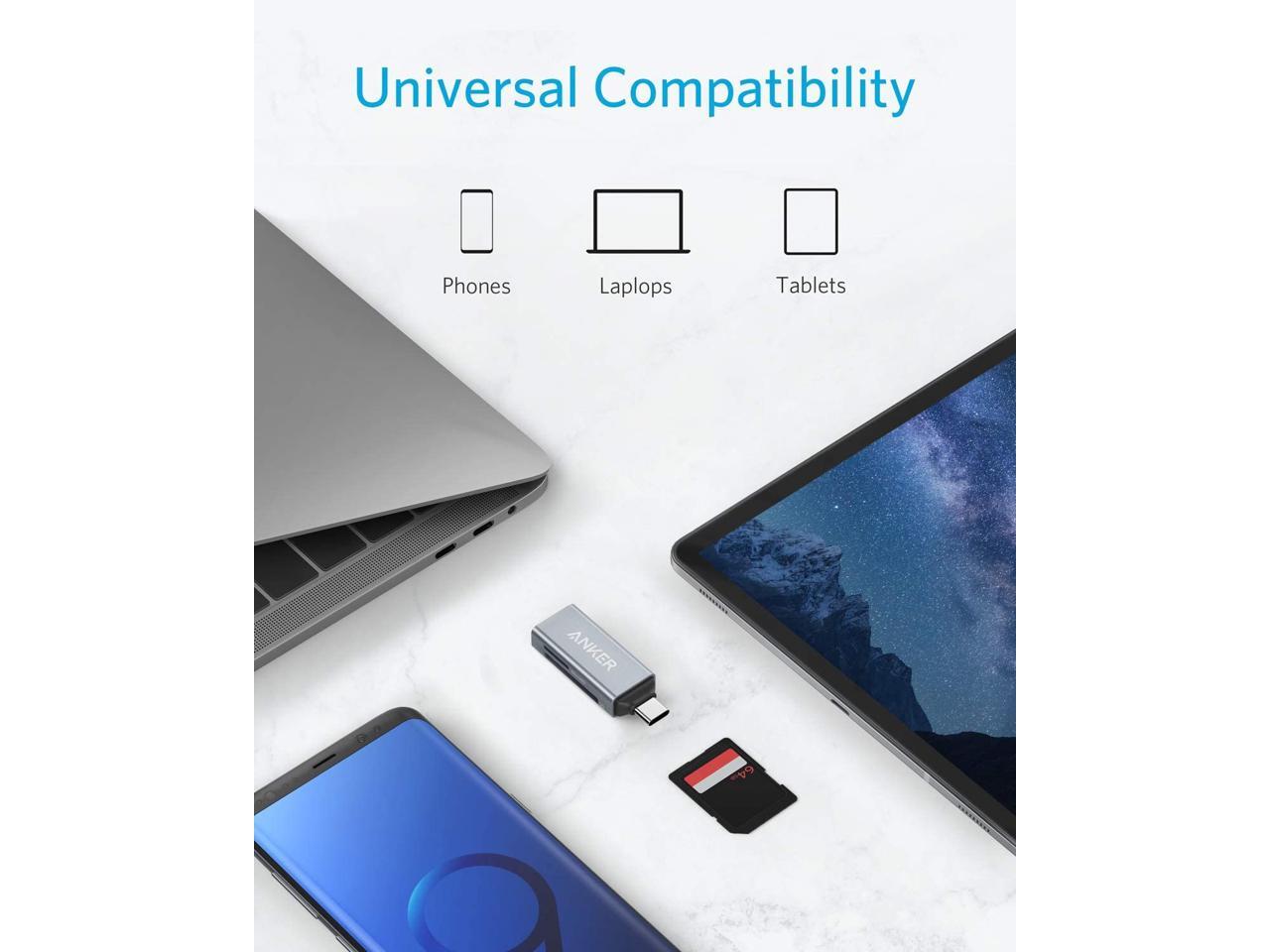 Anker SD Card Reader, 2in1 USB C Memory Card Reader for SDXC, SDHC