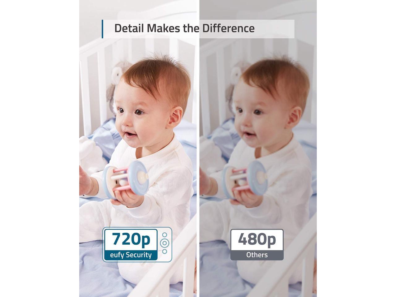 Lullaby Player Pan /& Tilt Not Supported Temperature Alert Large 5/” Display 720p Resolution eufy Security Video Baby Monitor All-Day Battery Night Vision 2-Way Audio Ideal for New Moms