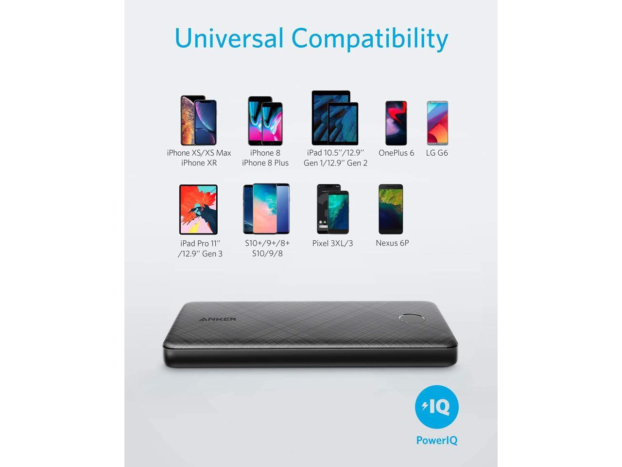 Anker PowerCore Slim 10000, Ultra Slim Portable Charger, Ultra-Compact  10000mAh External Battery, High-Speed PowerIQ and VoltageBoost Charging 
