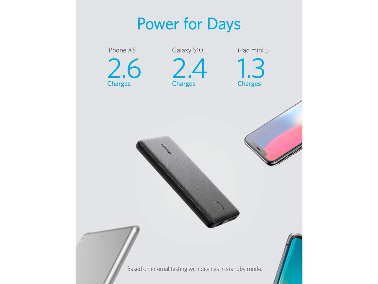 Anker PowerCore Slim 10000, Ultra Slim Portable Charger, Ultra-Compact  10000mAh External Battery, High-Speed PowerIQ and VoltageBoost Charging 