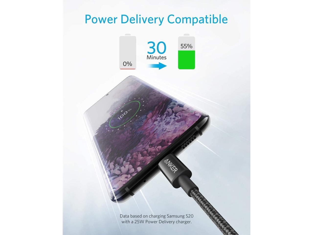 USB C Cable, Anker 2 Pack New Nylon USB C to USB C Cable (6ft 60W), PD