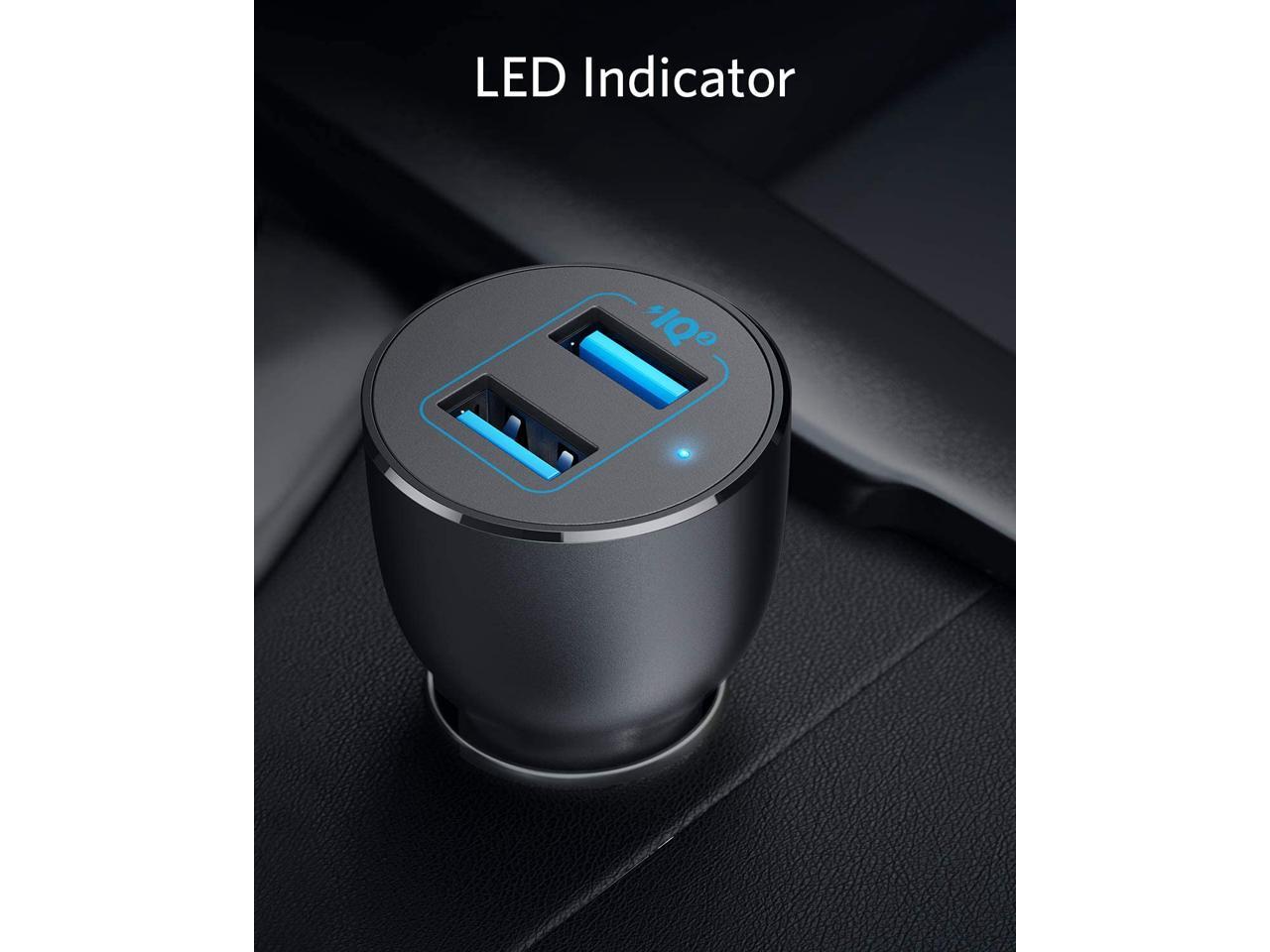 Anker Car Charger, 36W Metal Dual USB Car Charger Adapter, PowerDrive