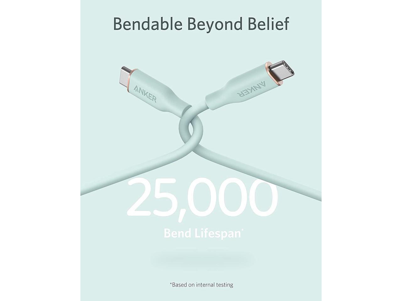 Anker Powerline III Flow, USB C to USB C Cable 100W 6ft, Type C