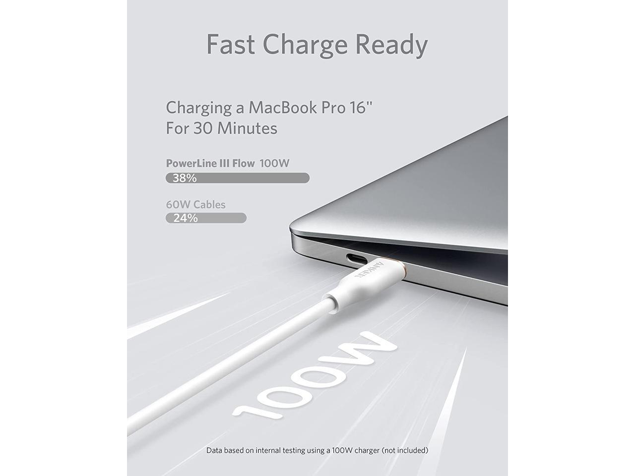 Anker Powerline III Flow, USB C to USB C Cable 100W 6ft, Type C