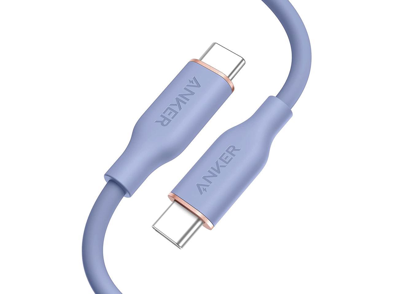  A purple Anker PowerLine 542 cable with USB-C connectors on both ends.