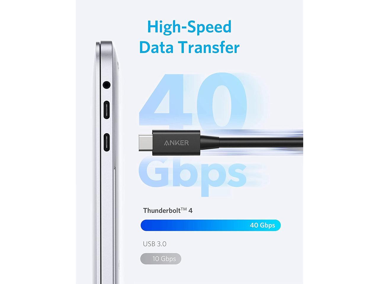 Anker Thunderbolt Cable Ft Supports K Display Gbps Data