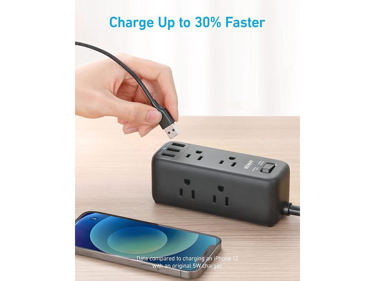 Anker Power Strip Surge Protector with USB, 5 ft Extension Cord, 331