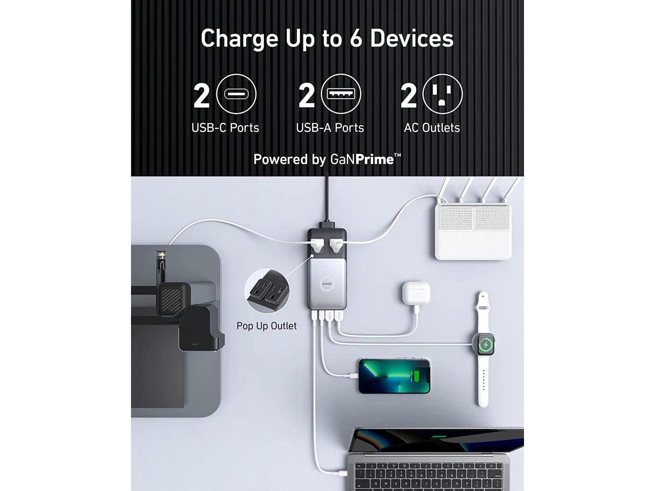 Anker 727 Charging Station ( GaNPrime 100W ), Compact Power Strip for