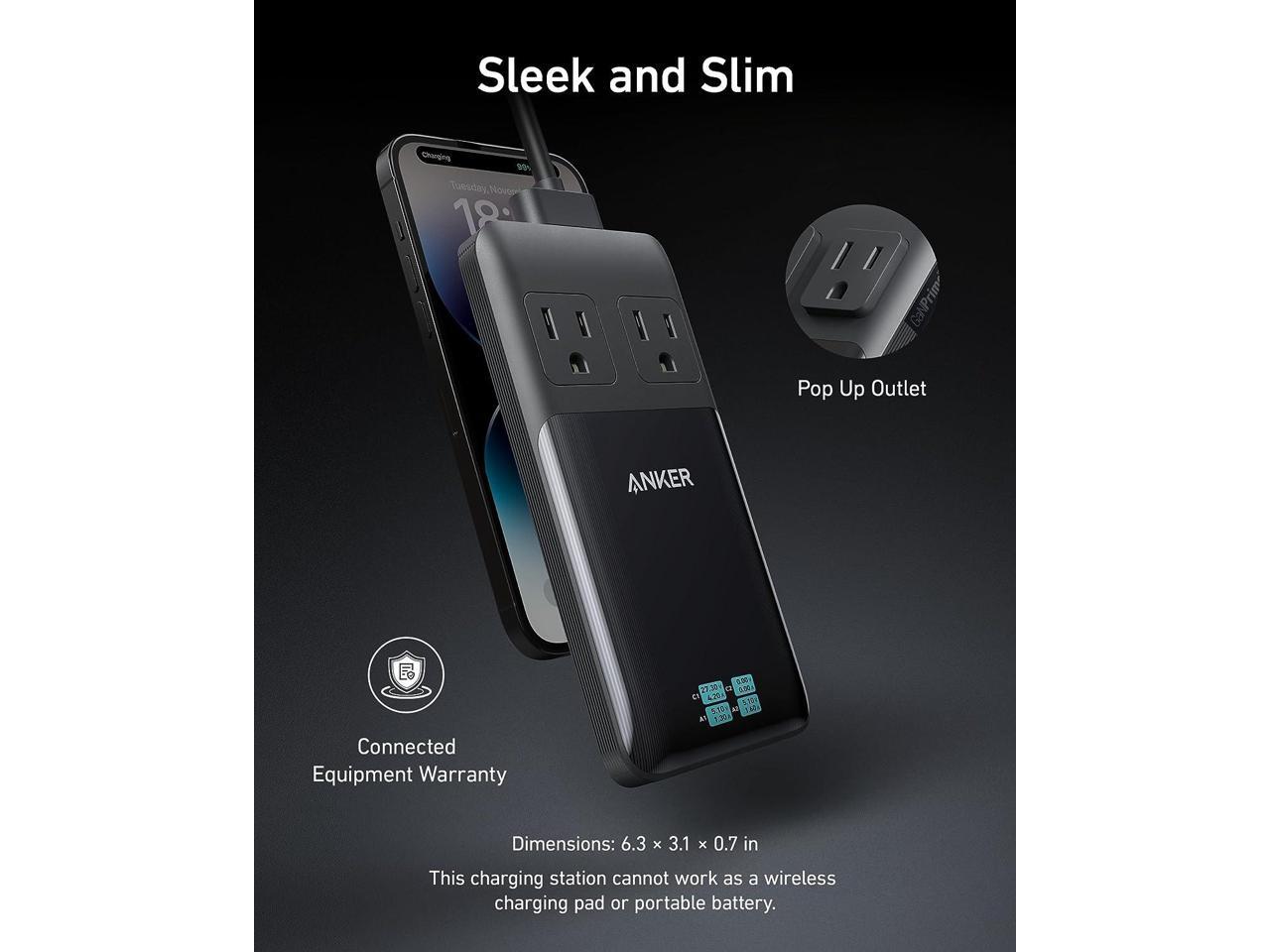 Anker Prime 6in1 USB C Charging Station, 140W Compact Power Strip for