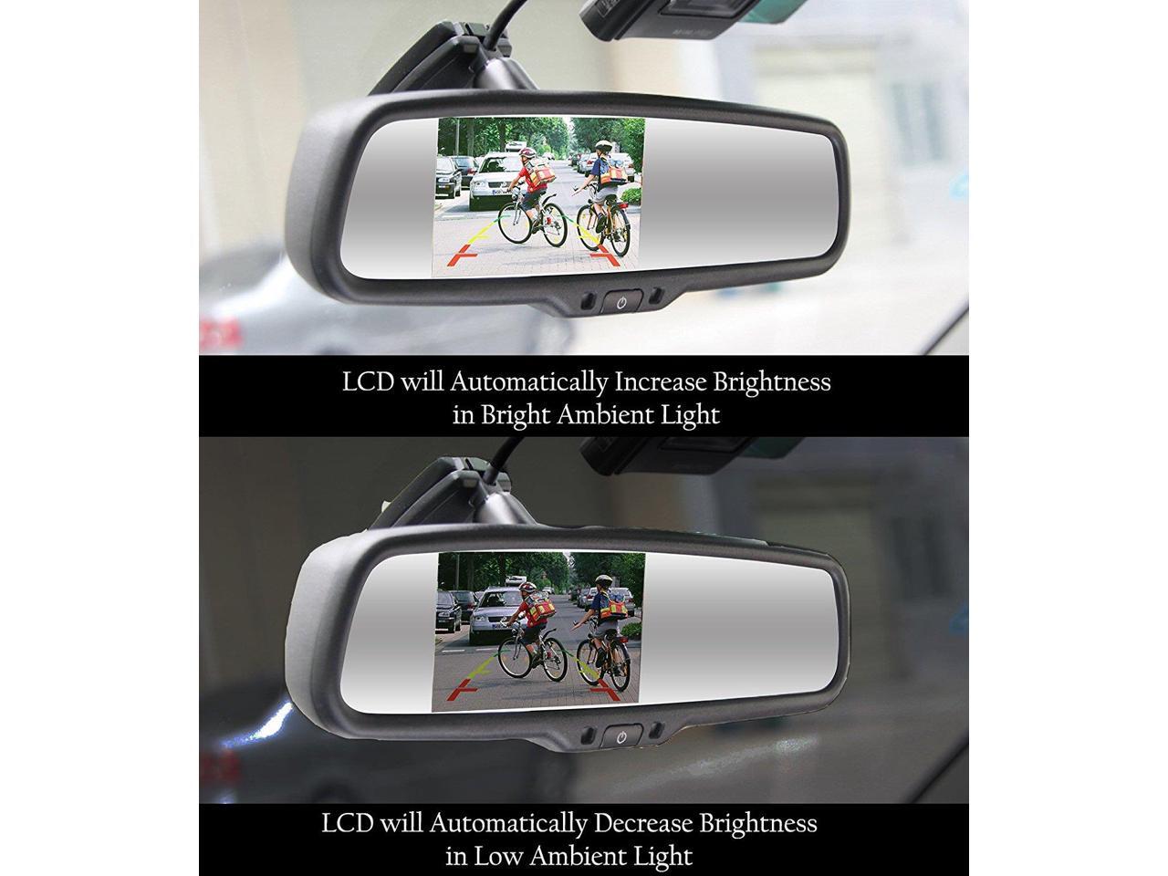 Master Tailgaters OEM Rear View Mirror with 4.3/" Auto Adjusting Brightness LCD