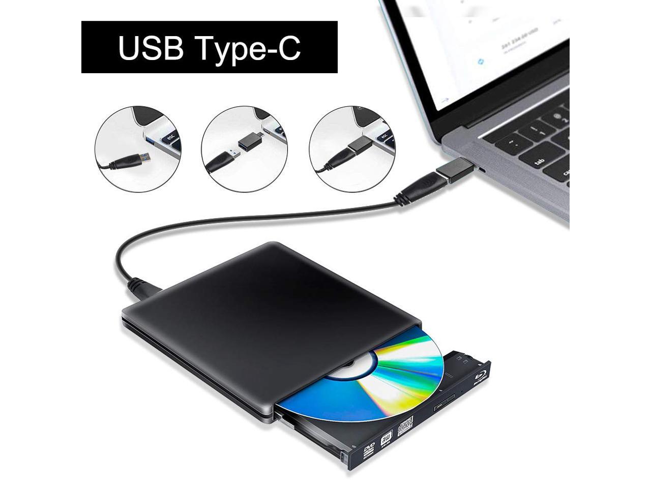 External Blu Ray DVD Drive 3D,LUOM USB 3.0 and TypeC Bluray CD DVD