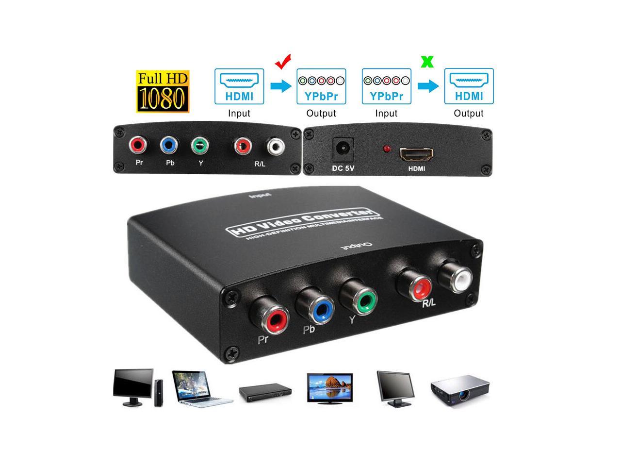 YPBPR to HDMI 1080P to RGB Component Video R/L Audio Adapter Converter LY