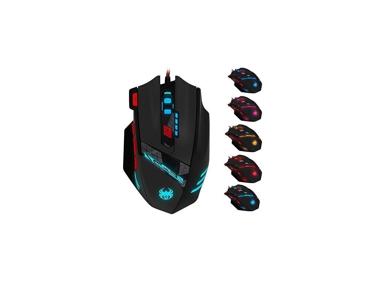 Zelotes C12 Gaming Mouse, 12 Programmable Buttons, 4000DPI for Laptop