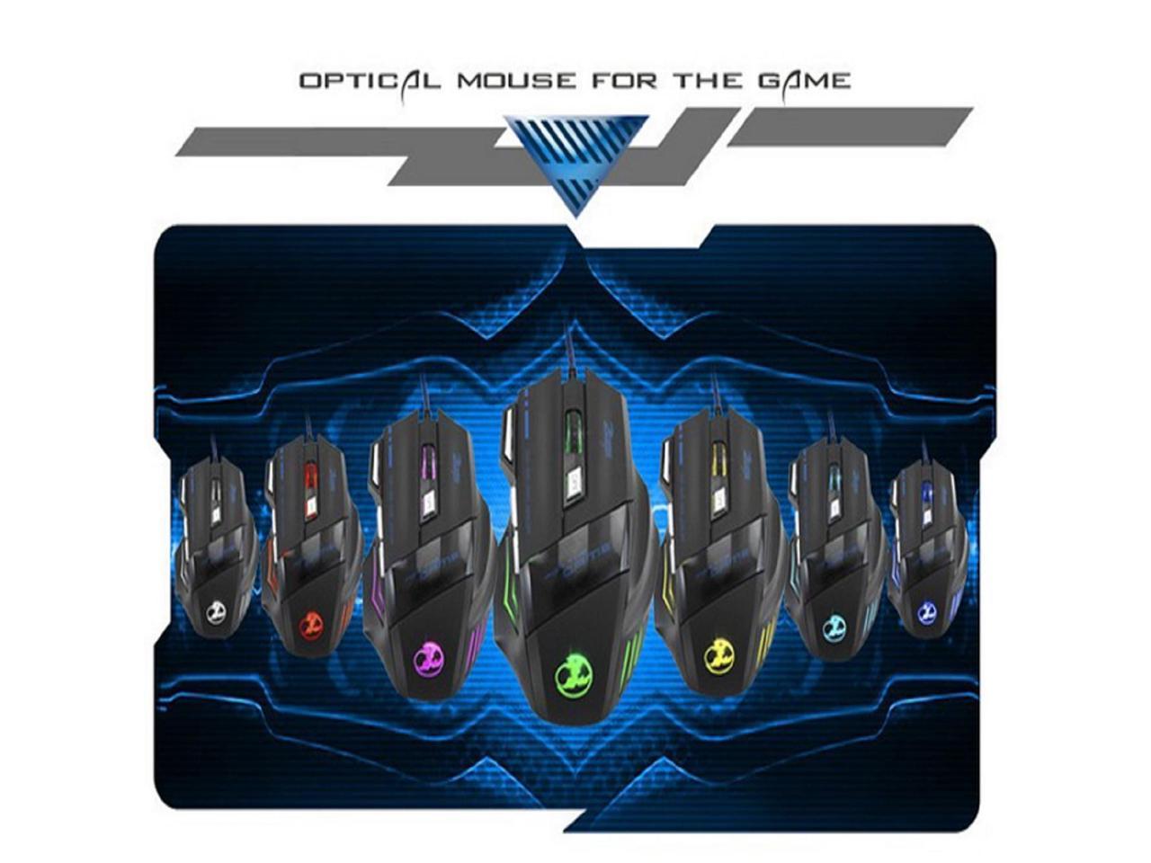 zelotes 5500 dpi 7 button led optical usb wired gaming mouse mice for mac