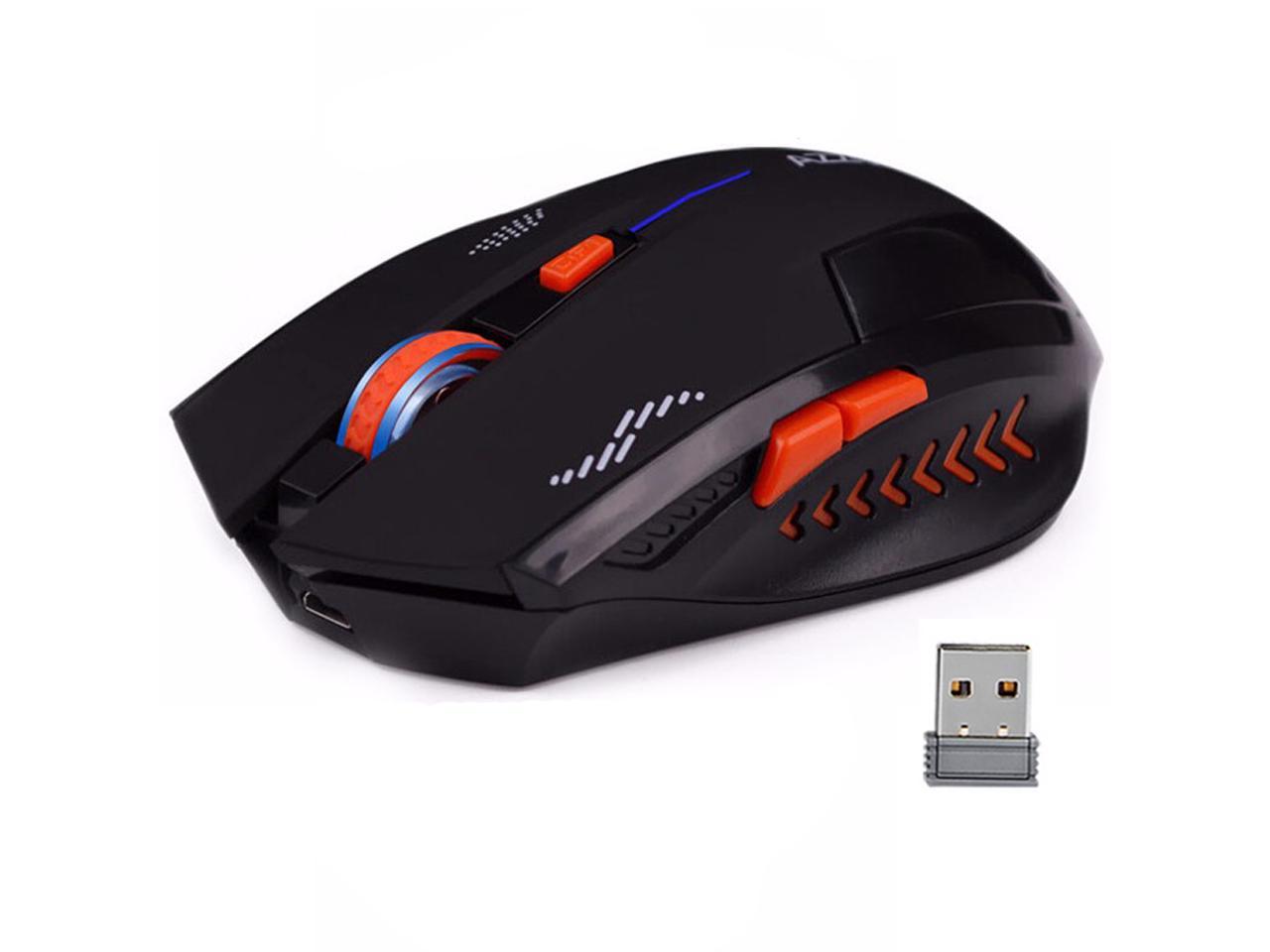 Azzor Rechargeable Wireless Mouse Slient Button Computer Gaming 2400dpi Built In Battery With 2292