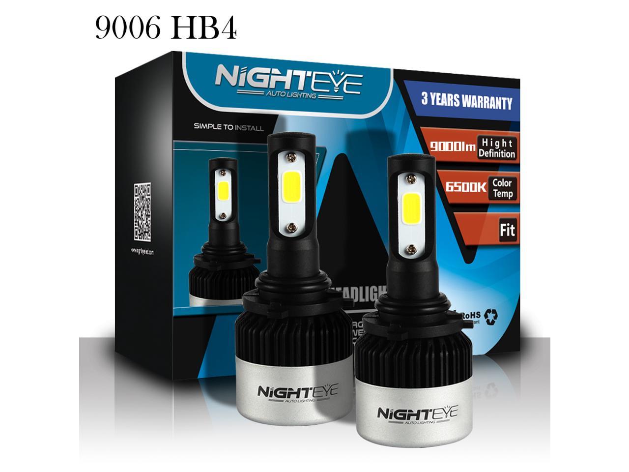 NOVSIGHT 50W 10000LM 9006 HB4 LED Headlight Bulbs Conversion Kit Flicker Decoder