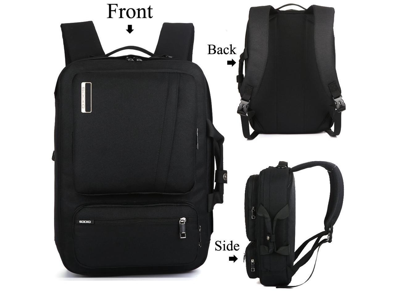 LUOM Convertible Laptop Bag Backpack, Multi-functional Water Resistant ...