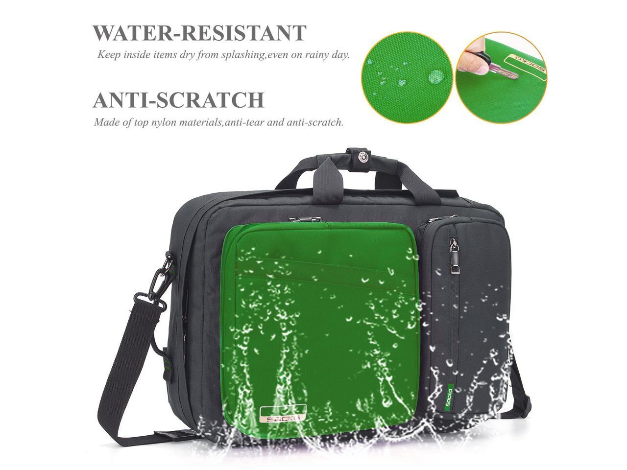 LUOM Convertible Laptop Bag Backpack, Multifunctional Water Resistant Messenger Bag Briefcase