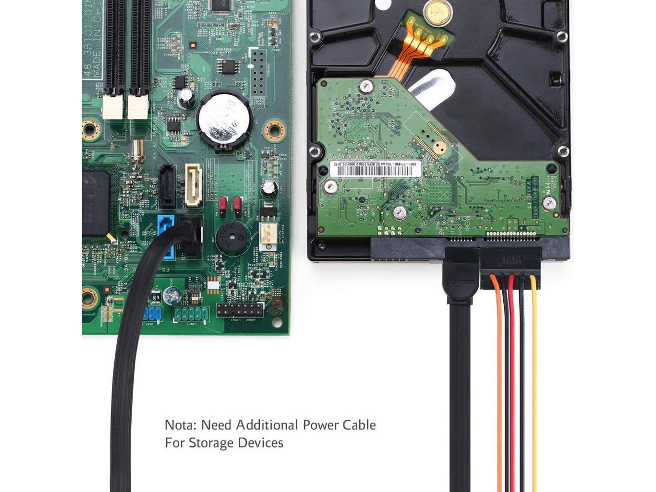 LUOM SATA Cable III 3 Pack 6Gbps Straight HDD SDD Data Cable with