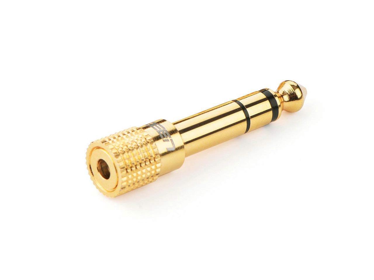 3.5mm Socket to 6.35mm Jack Stereo Plug Audio Converter Adapter GOLD PLATED New