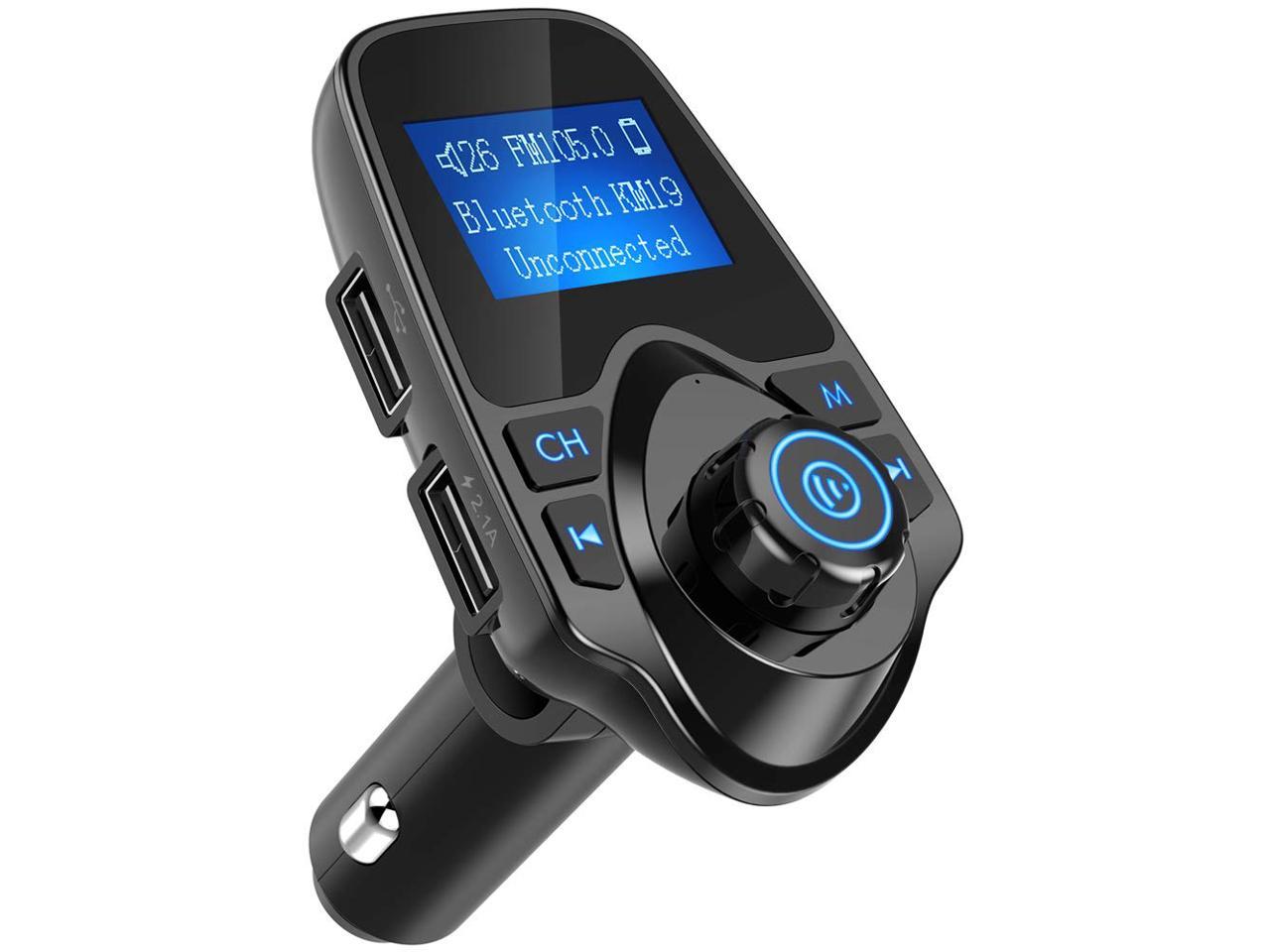 iN TECH FM Transmitter Car Handsfree Kit Bluetooth FM Wireless Radio Transmitter for Music and Phone Calls Dual USB Plugs for Easy Charging of Devices