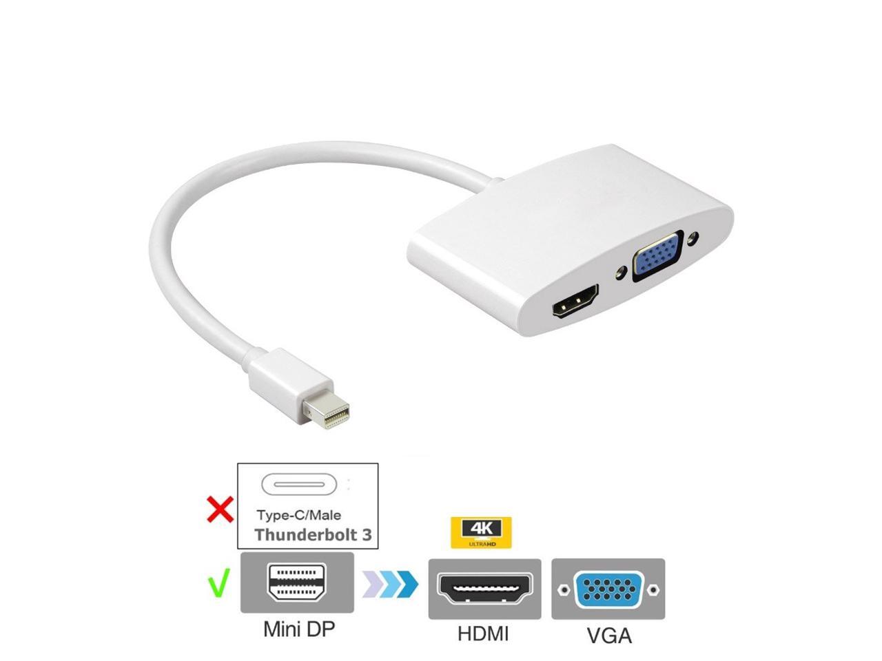 Luom Mini Displayport To Hdmi Vga Adapter Converter 4k Thunderbolt 2 0 Compatible For Macbook Air Pro Microsoft Surface Pro Dock Monitor Projector And More White Newegg Com