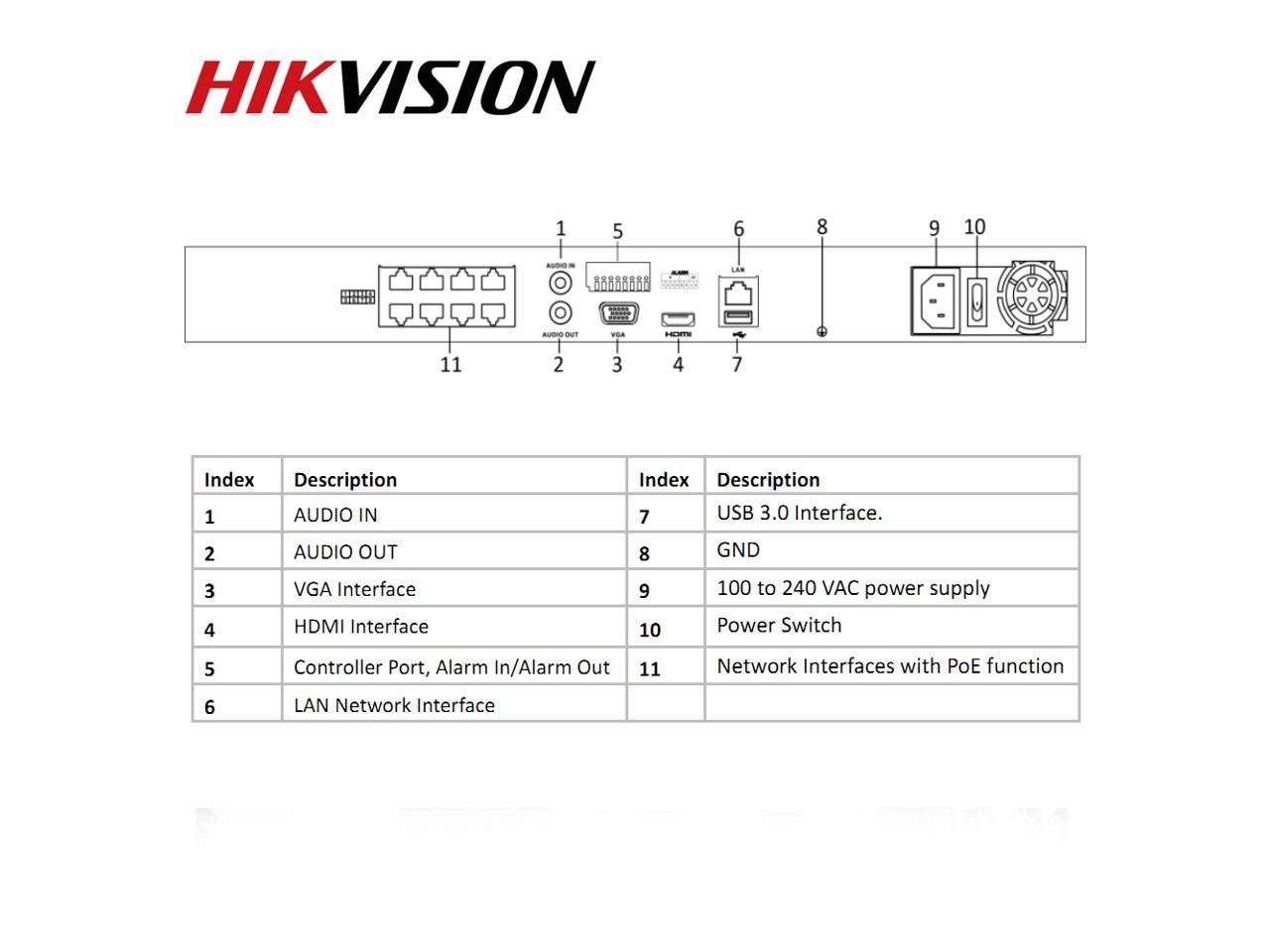Hikvision Original NVR DS-7608NI-K2/8P Video Recorder 4K 8ch Cameras