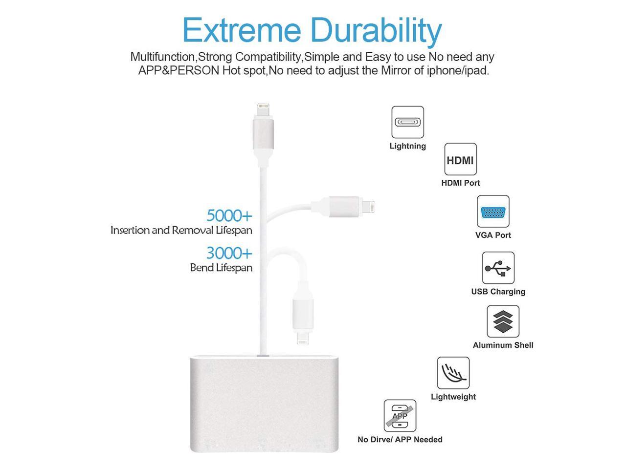 Hoidokly Phone to HDMI Adapter Cable 1080P HD Phone Digital AV Adapter 8-pin Compatible Phone XS /XS Max /XR/ X/8/8 Plus/7/7 Plus/6/6s/6 Plus/6s Plus/5c/5s/5/SE Pad Pro/Air/Mini Hoidokly Phone to HDMI Adapter Cable 1080P HD Phone Digital AV Adapter 8-pin Compatible Phone XS /XS Max /XR/ X/8/8 Plus/7/7 Plus/6/6s/6 Plus/6s Plus/5c/5s/5/SE Pad Pro/Air/Mini
