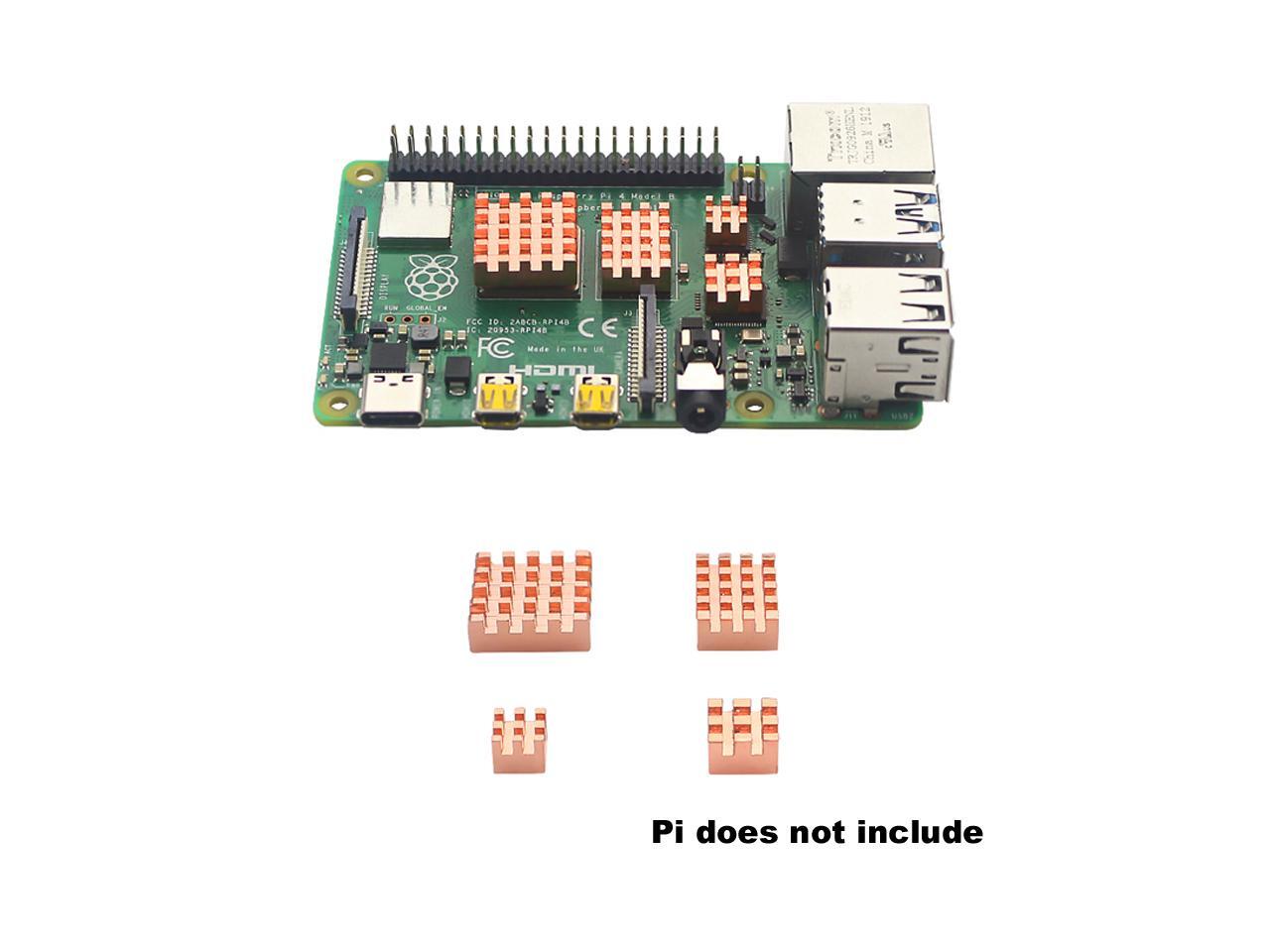 Raspberry Pi 4 Model B Heat Sink Copper Heatsink Kit Passive Cooling ...