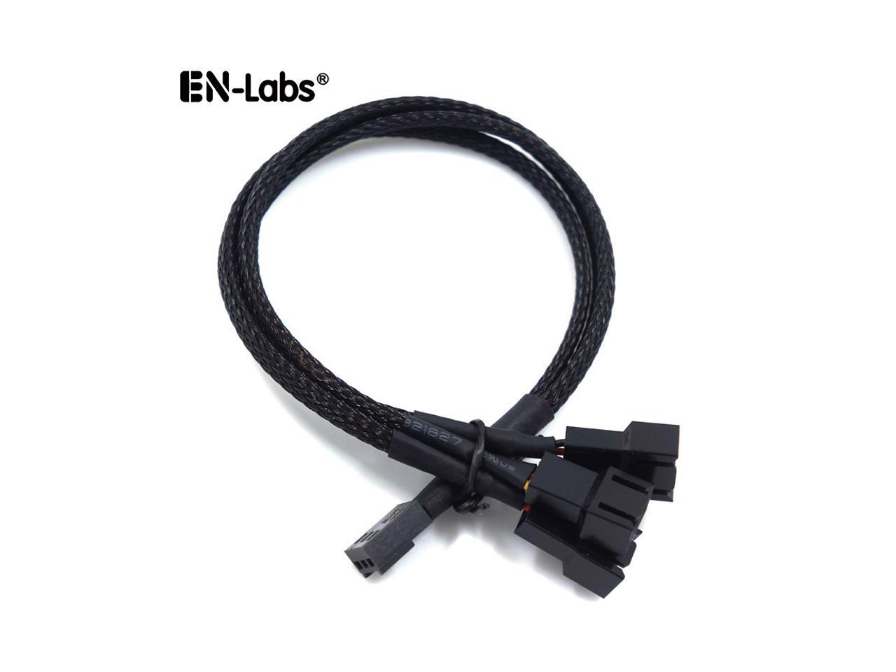 EnLabs Case Fan 3pin 1 to 3 Splitter Cable Hub Adpater,Motherboard 3